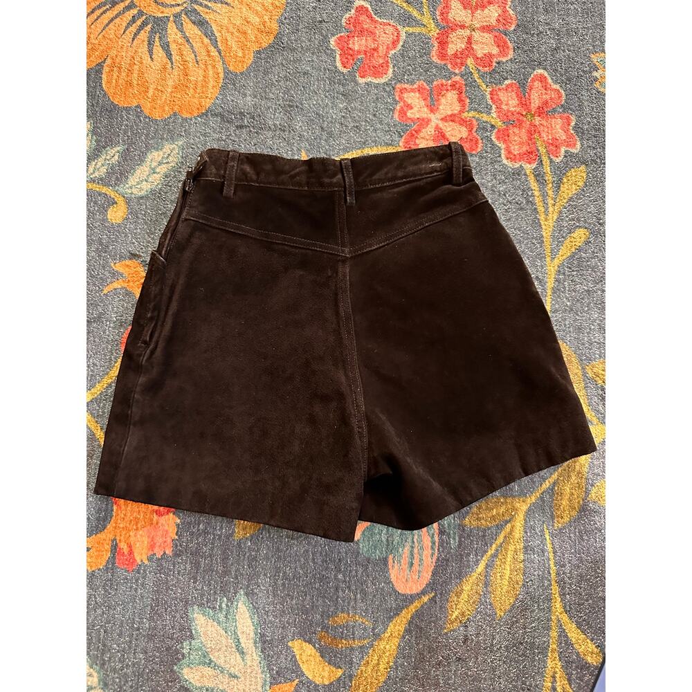 Wilsons Leather Black Suede High Rise Shorts Size 6 - Picture 2 of 8